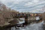 CSXT 9280 Leads L072 over the Penobscot River in Old Town